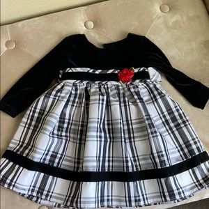 Toddler formal dress - black velvet top